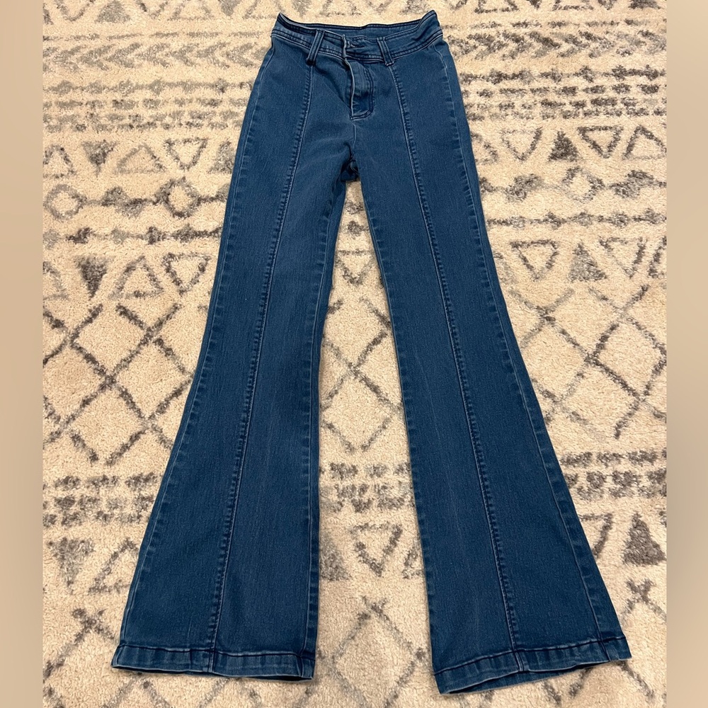 A. Calin Flare High Rise Jeans